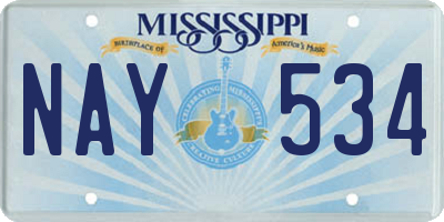 MS license plate NAY534