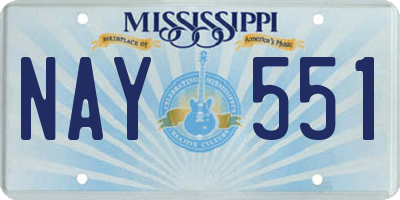 MS license plate NAY551