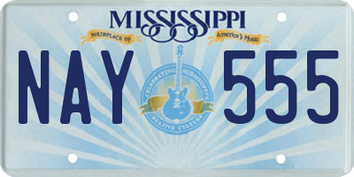 MS license plate NAY555