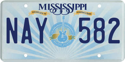 MS license plate NAY582