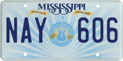 MS license plate NAY606