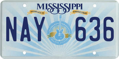 MS license plate NAY636