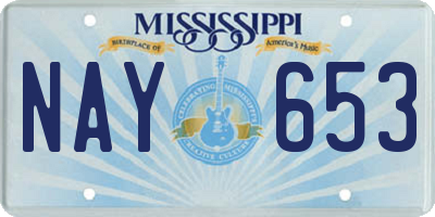 MS license plate NAY653