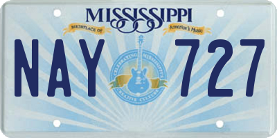 MS license plate NAY727