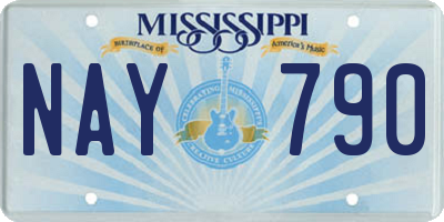 MS license plate NAY790