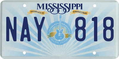MS license plate NAY818