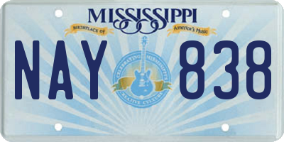 MS license plate NAY838