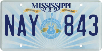 MS license plate NAY843
