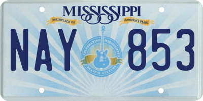 MS license plate NAY853