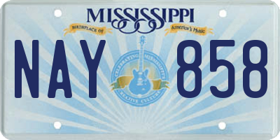 MS license plate NAY858