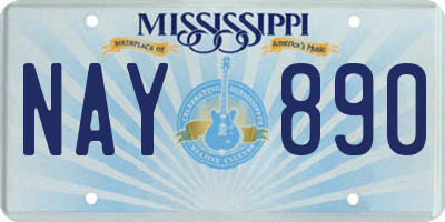 MS license plate NAY890