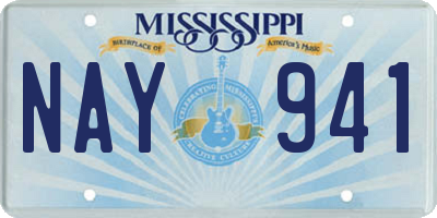 MS license plate NAY941