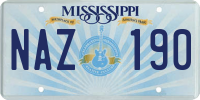 MS license plate NAZ190