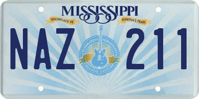 MS license plate NAZ211