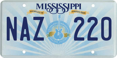 MS license plate NAZ220