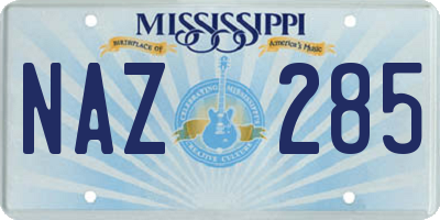 MS license plate NAZ285