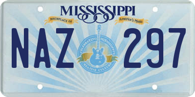 MS license plate NAZ297