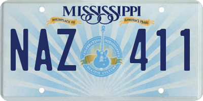 MS license plate NAZ411