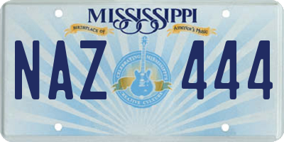 MS license plate NAZ444