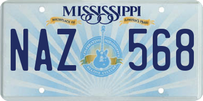 MS license plate NAZ568