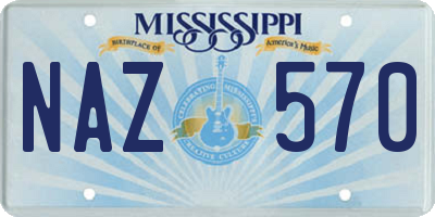 MS license plate NAZ570