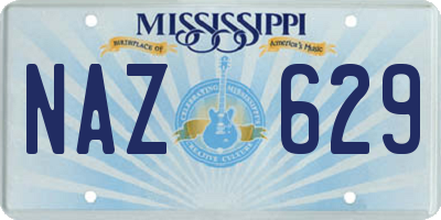MS license plate NAZ629