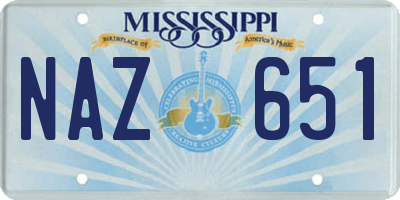 MS license plate NAZ651