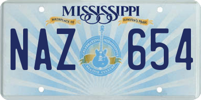 MS license plate NAZ654