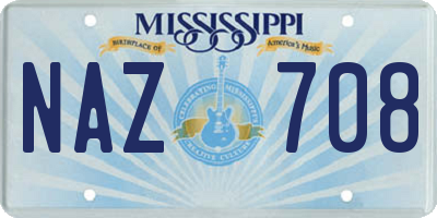 MS license plate NAZ708