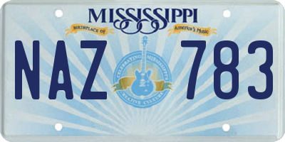 MS license plate NAZ783
