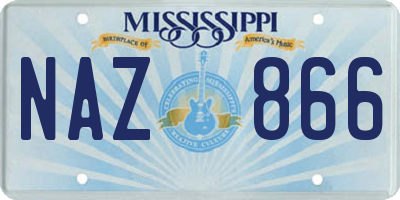 MS license plate NAZ866