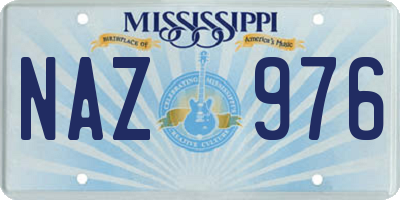 MS license plate NAZ976