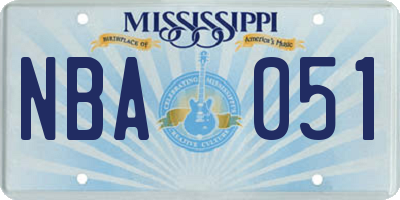 MS license plate NBA051