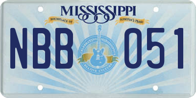 MS license plate NBB051