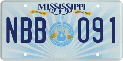 MS license plate NBB091