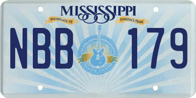 MS license plate NBB179
