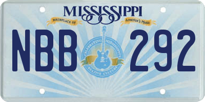 MS license plate NBB292