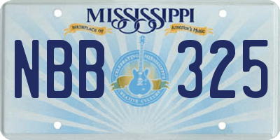 MS license plate NBB325