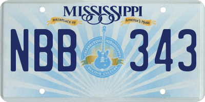 MS license plate NBB343
