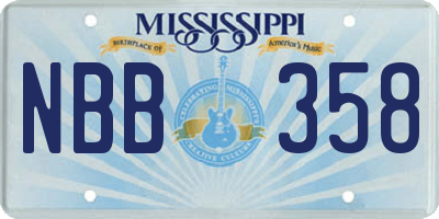 MS license plate NBB358