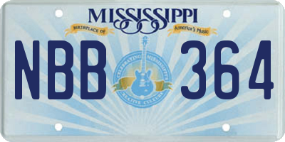 MS license plate NBB364