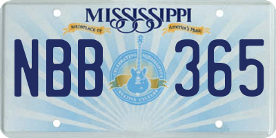 MS license plate NBB365