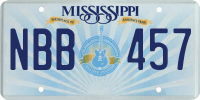MS license plate NBB457