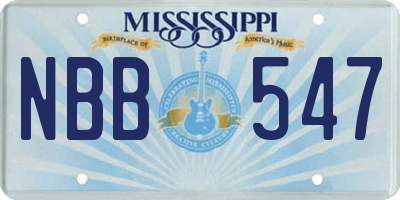 MS license plate NBB547