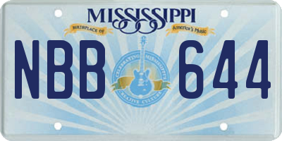 MS license plate NBB644