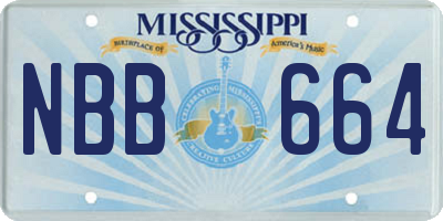 MS license plate NBB664