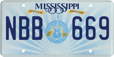 MS license plate NBB669