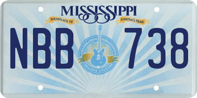 MS license plate NBB738