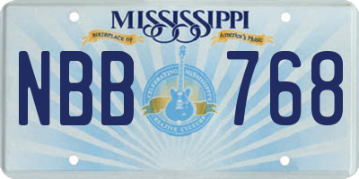 MS license plate NBB768