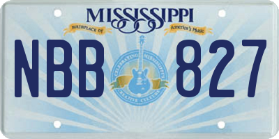 MS license plate NBB827